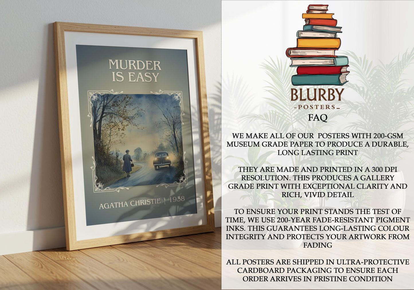 Murder Is Easy by Agatha Christie | Descriptive Book Poster | Minimalist