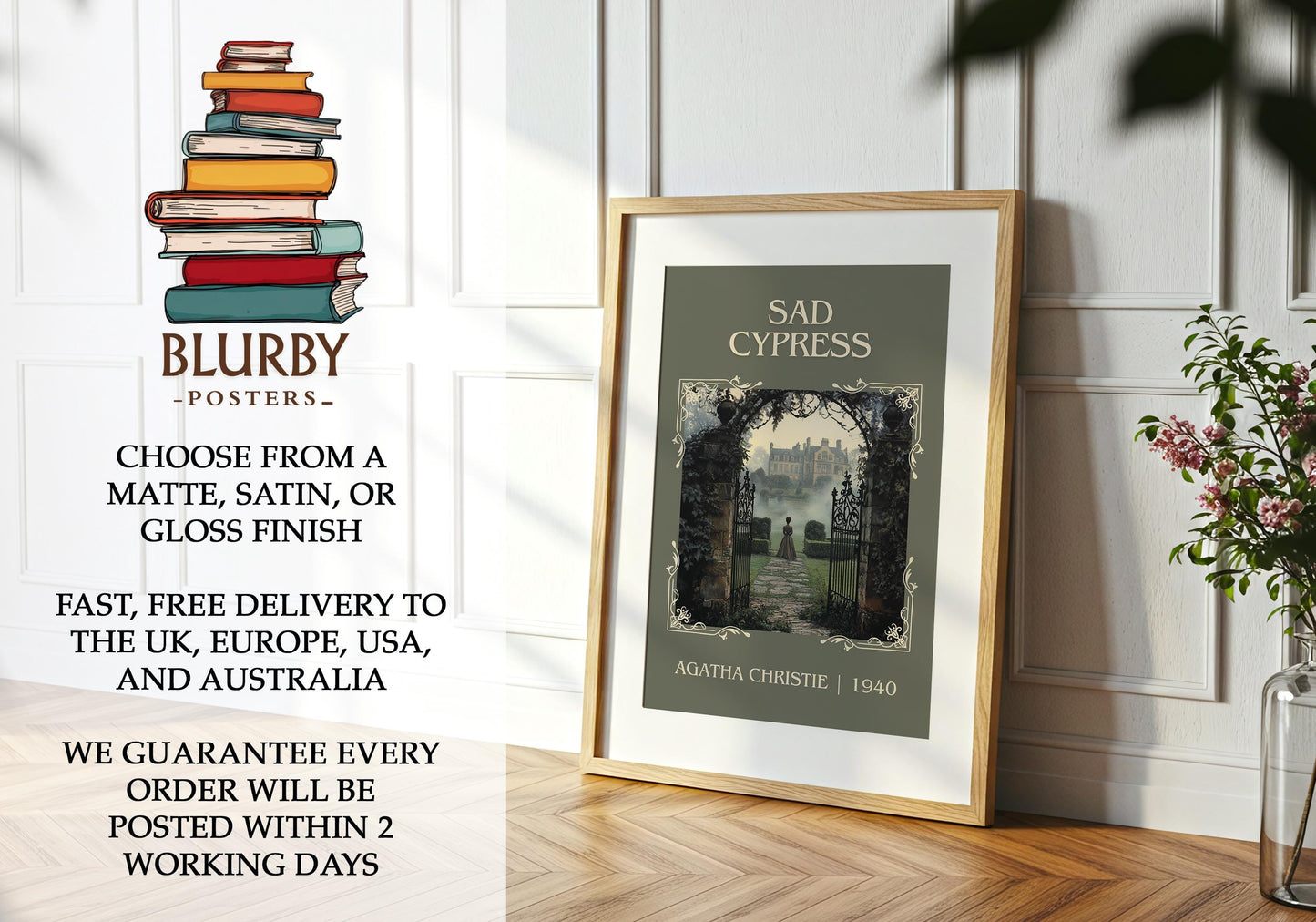 Sad Cypress book poster packaging – museum-quality print rolled in protective tube