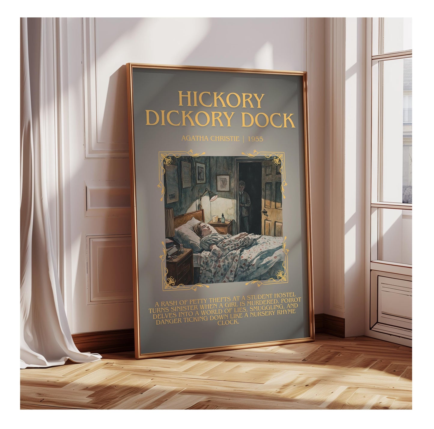 Hickory Dickory Dock by Agatha Christie | Descriptive Book Poster | Blurby