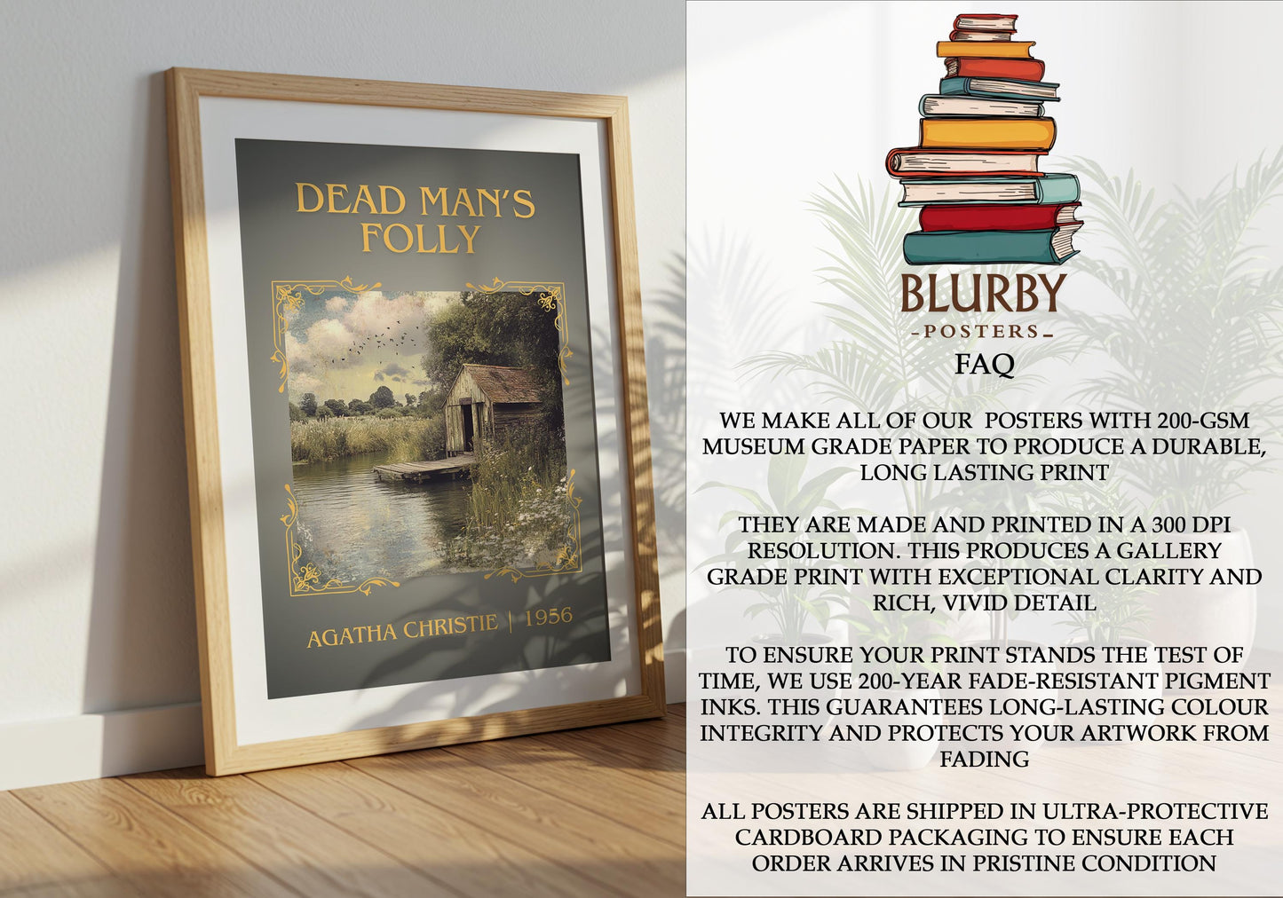 Dead Man's Folly by Agatha Christie | Descriptive Book Poster | Minimalist