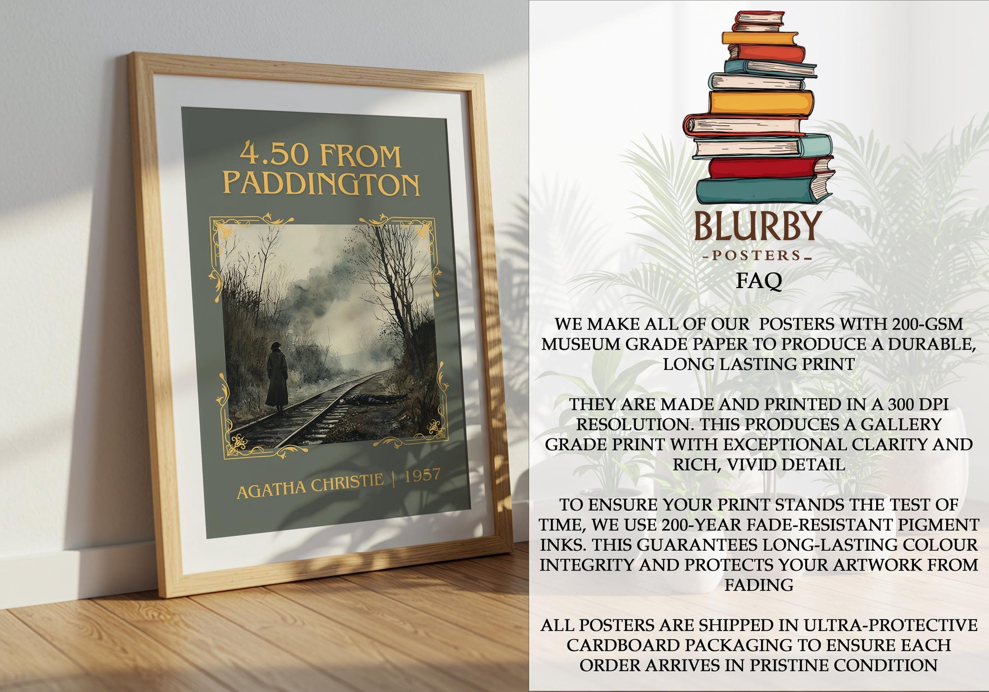 4.50 From Paddington by Agatha Christie | Descriptive Book Poster | Minimalist