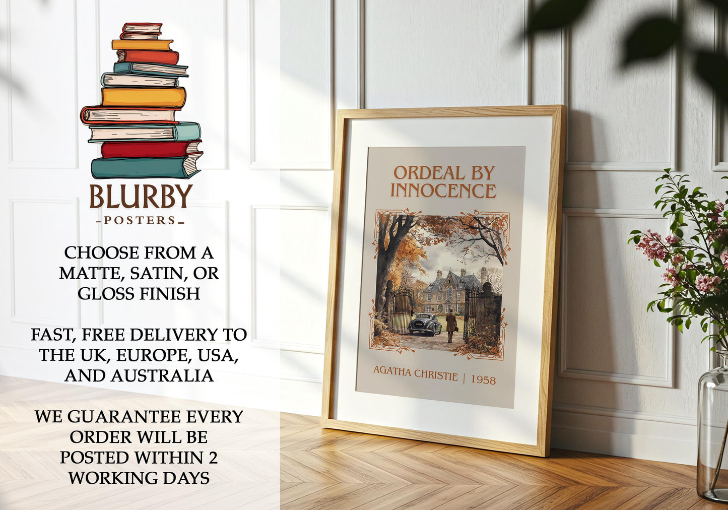 Ordeal by Innocence book poster packaging – museum-quality print rolled in protective tube