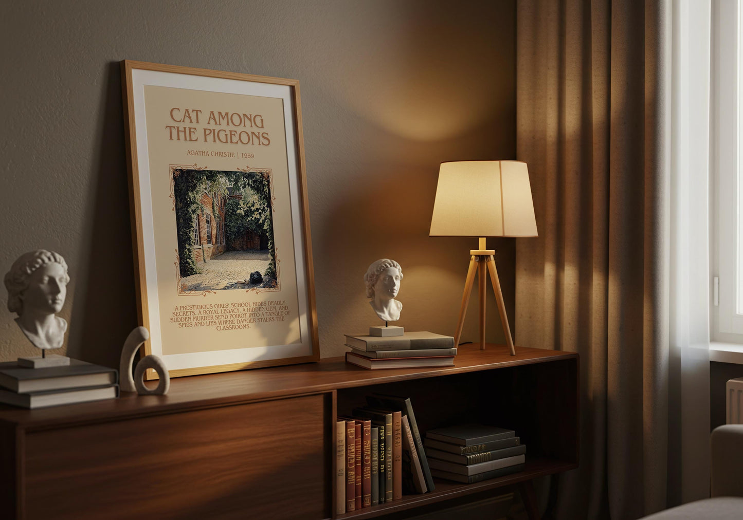 Cat Among The Pigeons by Agatha Christie | Descriptive Book Poster | Blurby