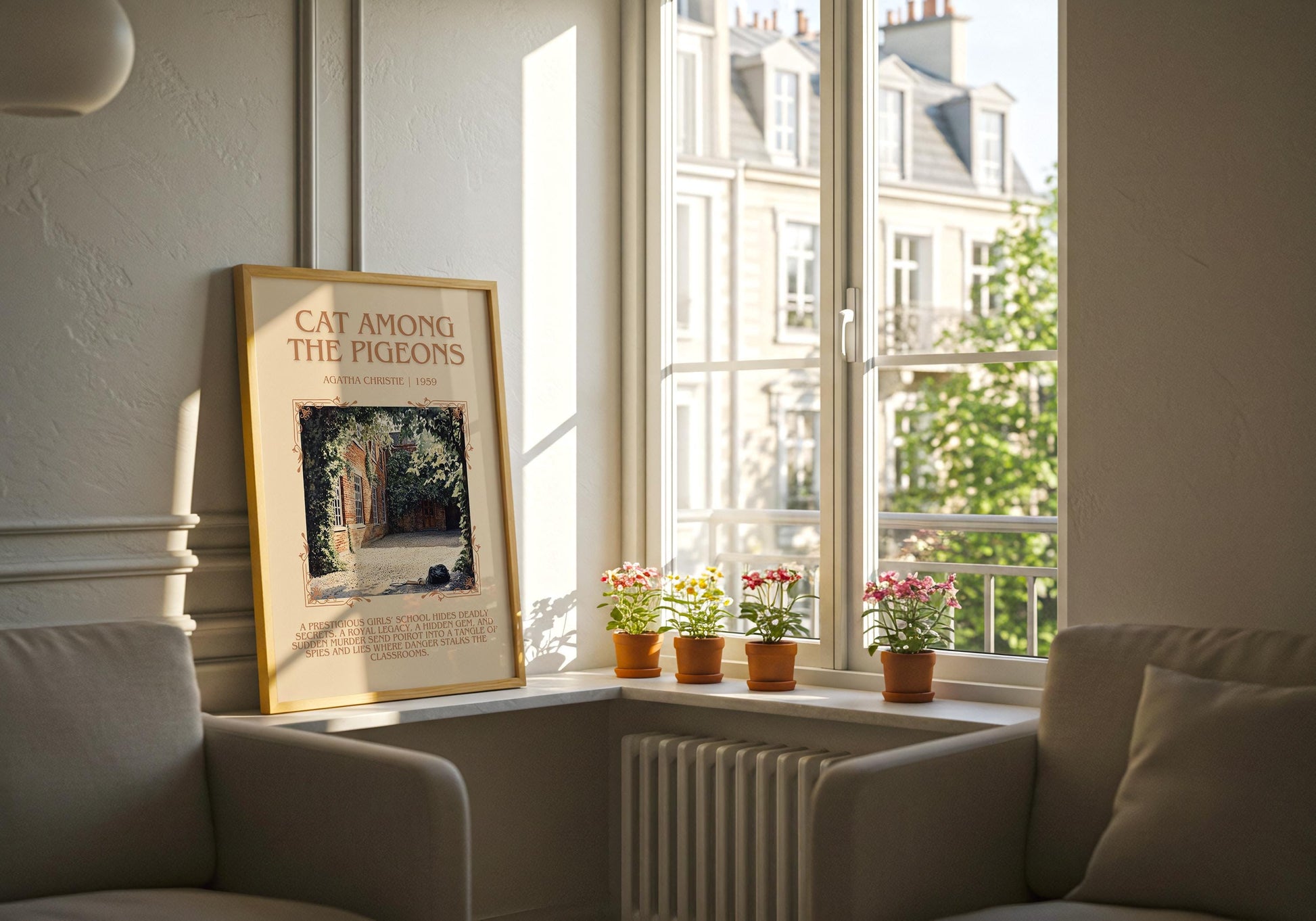 Cat Among The Pigeons by Agatha Christie | Descriptive Book Poster | Blurby