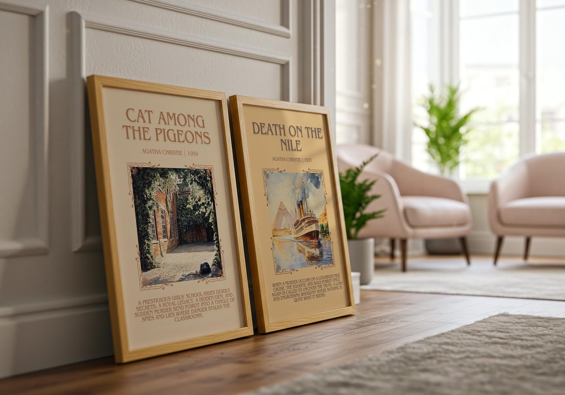 Cat Among The Pigeons by Agatha Christie | Descriptive Book Poster | Blurby