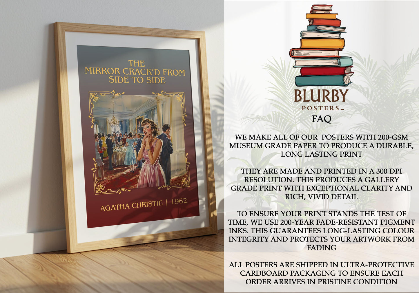 The Mirror Crack'd From Side To Side by Agatha Christie | Descriptive Book Poster | Minimalist