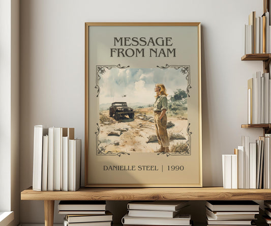 Message From Nam by Danielle Steel | Descriptive Book Poster | Minimalist