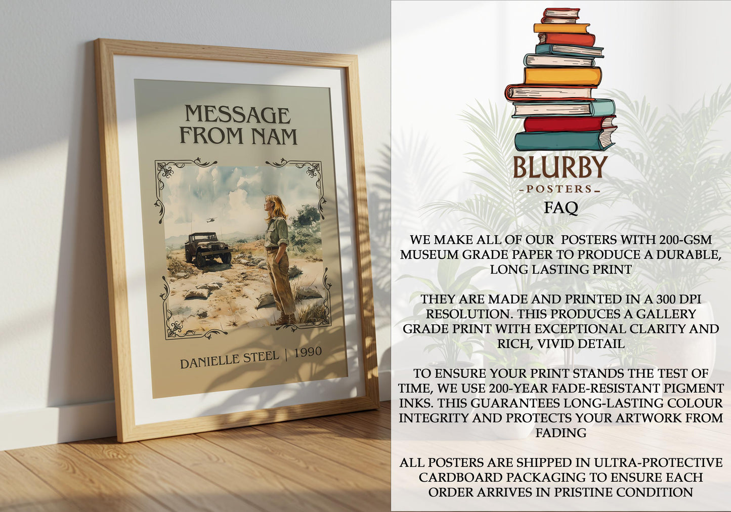 Message From Nam by Danielle Steel | Descriptive Book Poster | Minimalist