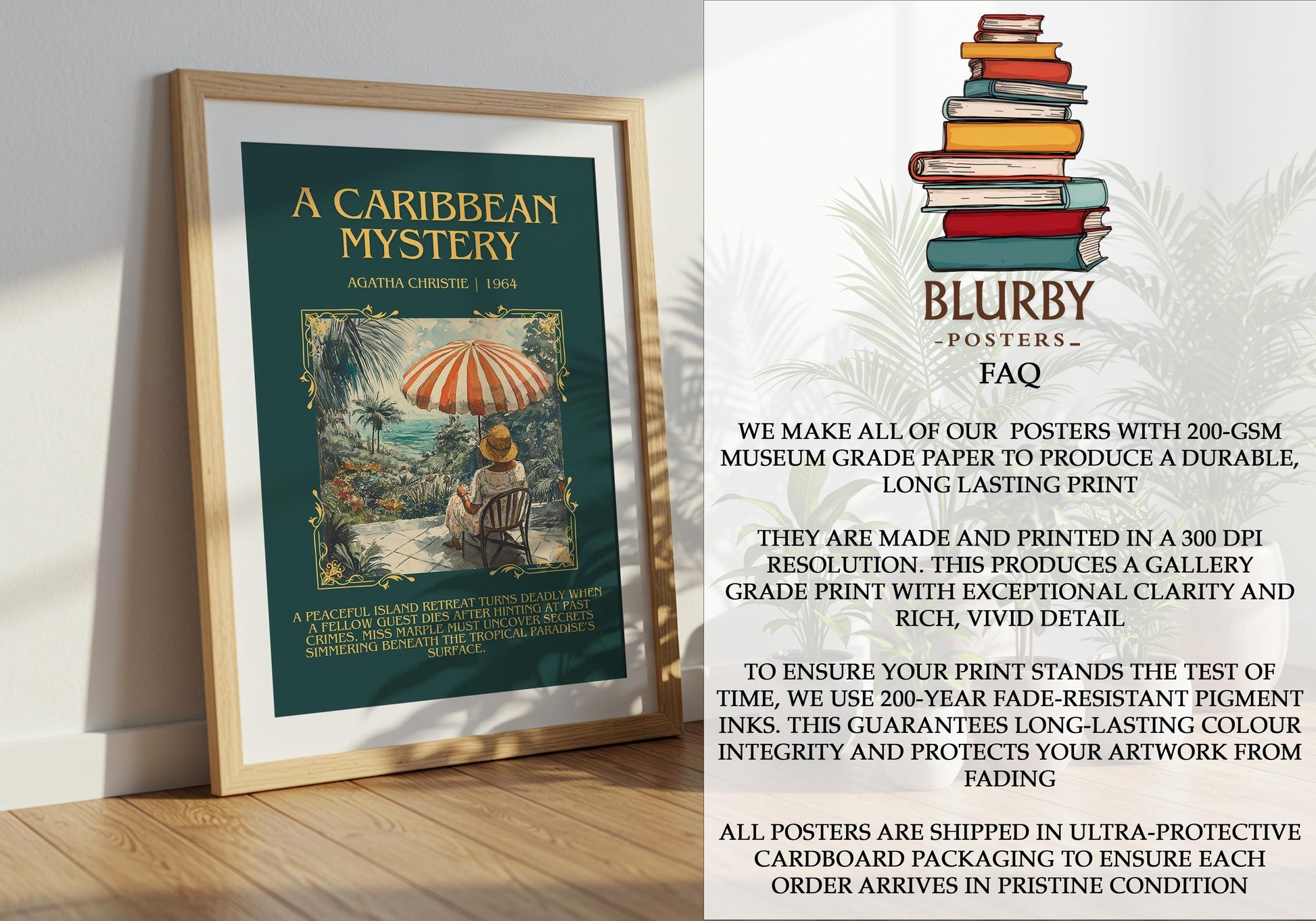 A Caribbean Mystery by Agatha Christie | Descriptive Book Poster | Blurby