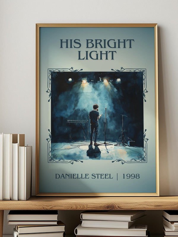 His Bright Light classic book art print in frame leaning in hallway – memoir wall art