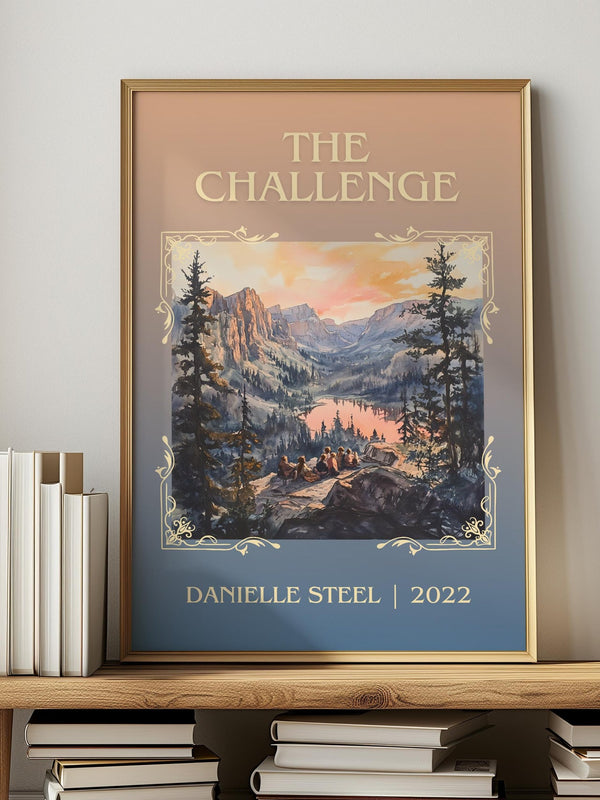 The Challenge classic book art print in frame leaning in hallway – romance wall art