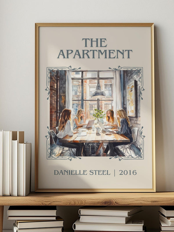 The Apartment classic book art print in frame leaning in hallway – romance wall art