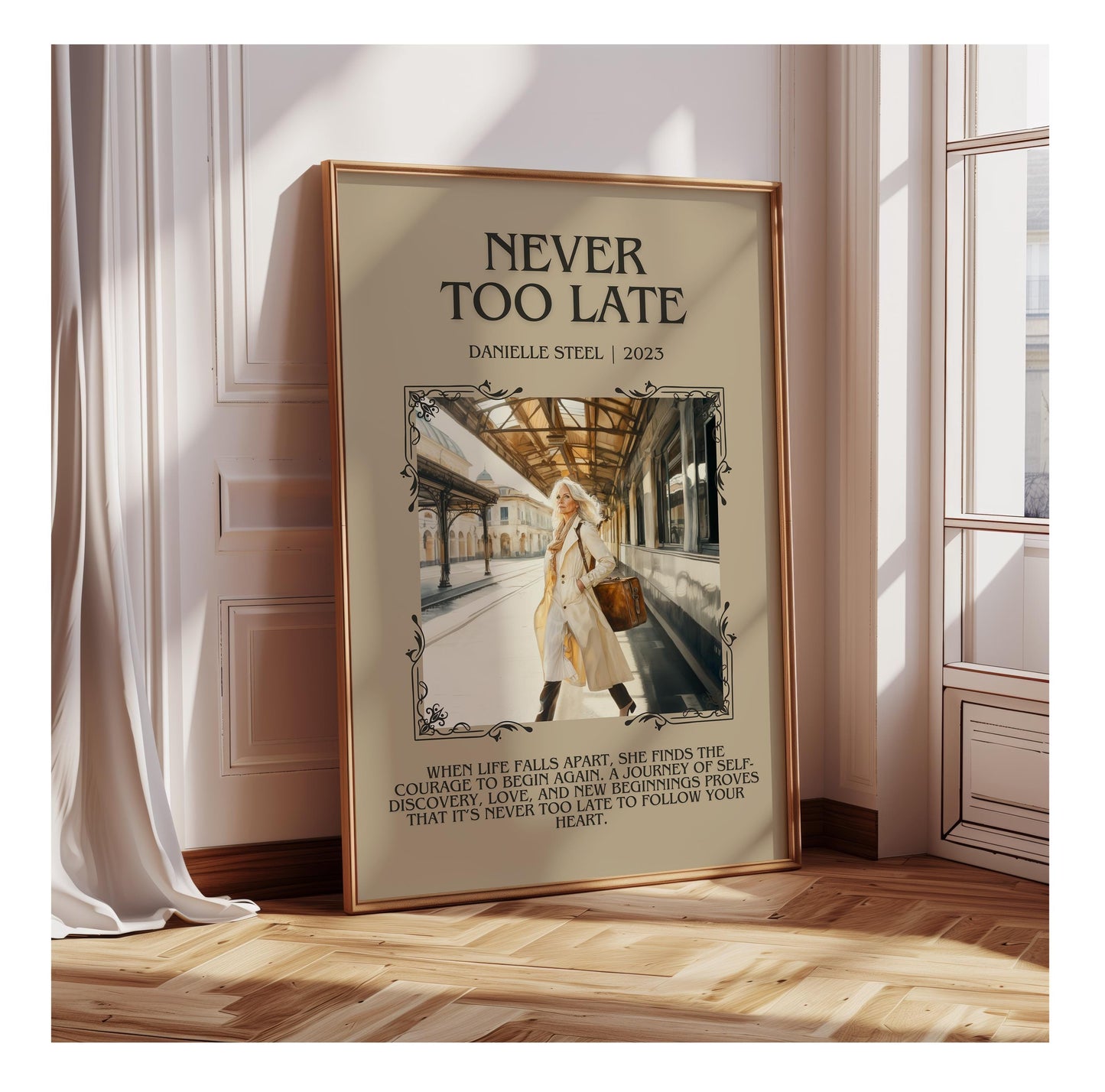 Never Too Late by Danielle Steel | Descriptive Book Poster | Blurby