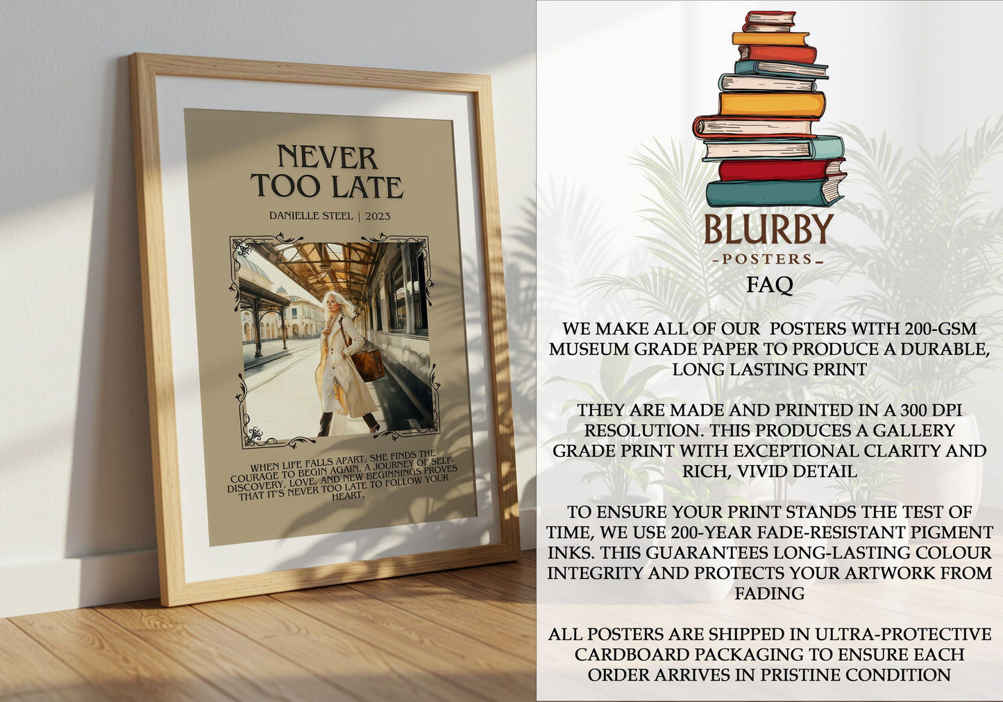 Never Too Late by Danielle Steel | Descriptive Book Poster | Blurby