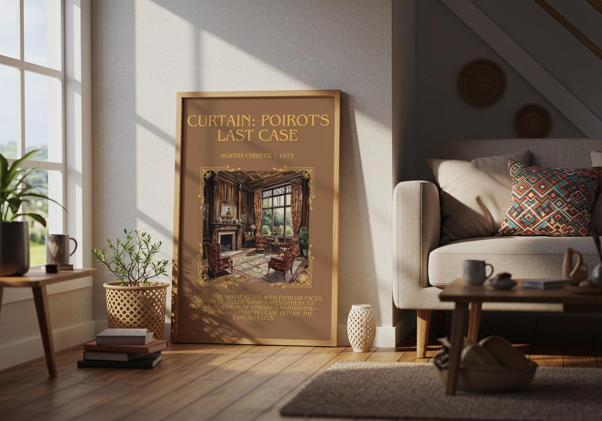 Curtain: Poirot's Last Case by Agatha Christie | Descriptive Book Poster | Blurby