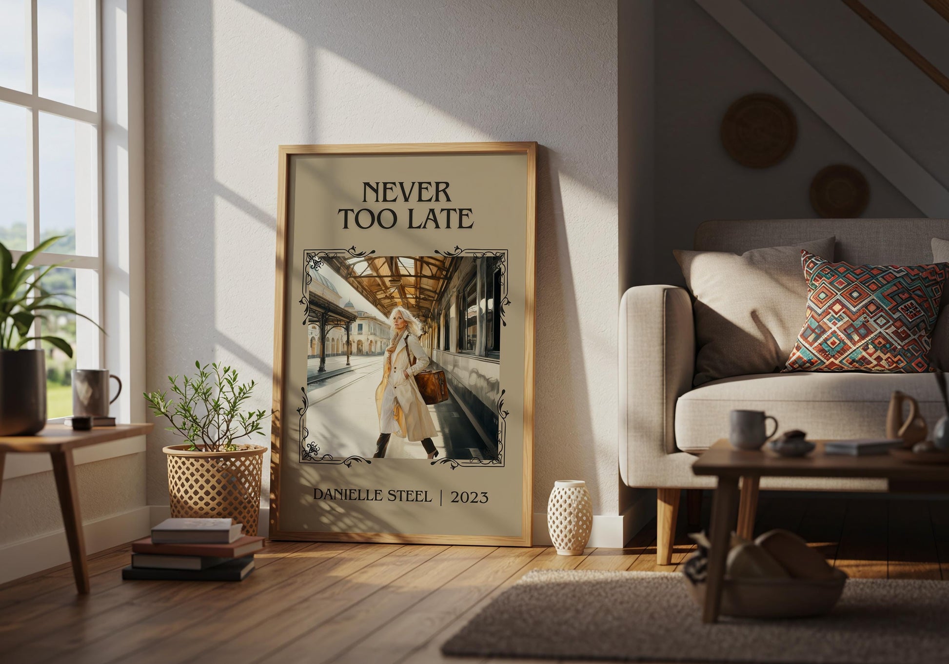 Never Too Late by Danielle Steel | Descriptive Book Poster | Minimalist