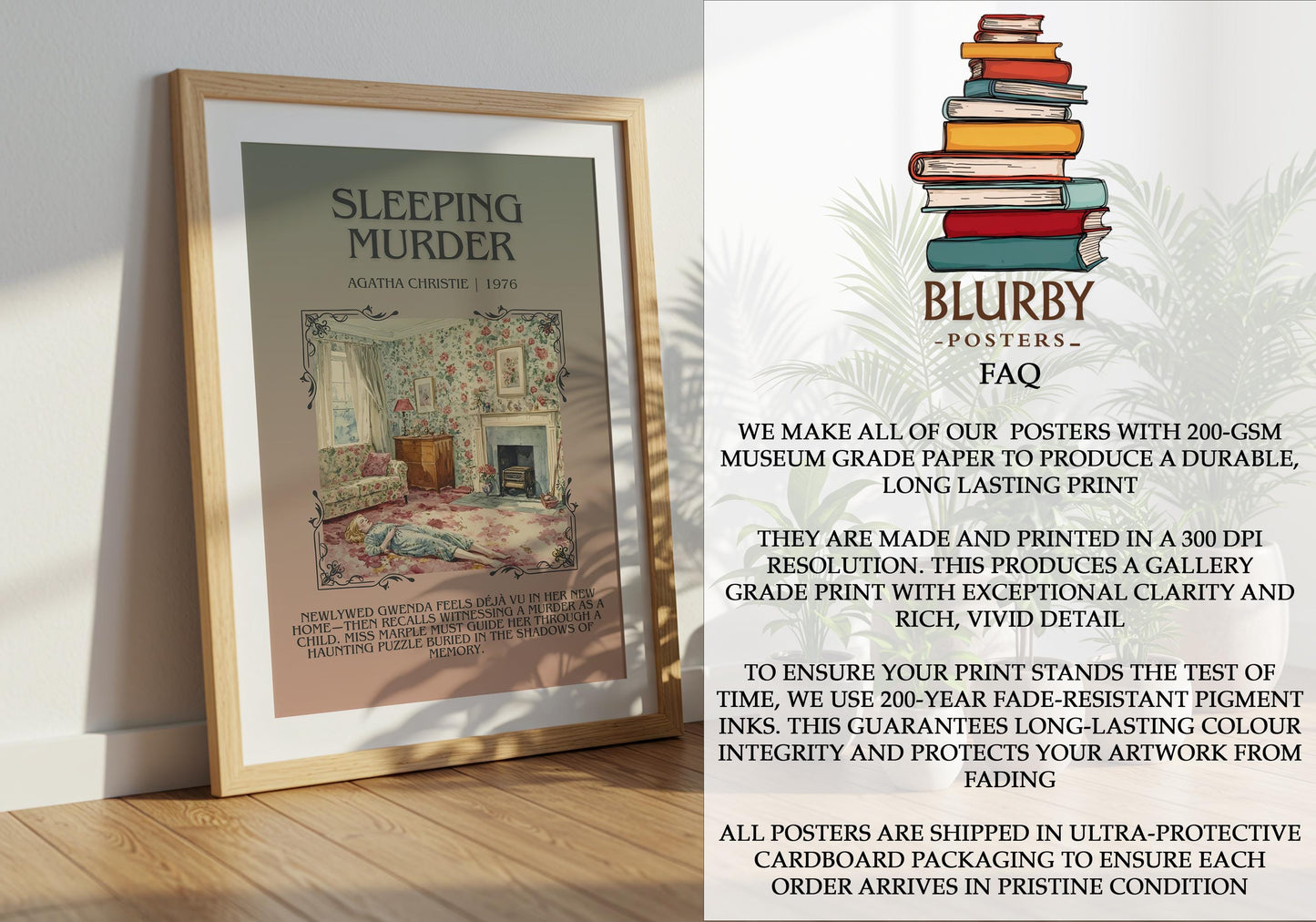 Sleeping Murder by Agatha Christie | Descriptive Book Poster | Blurby