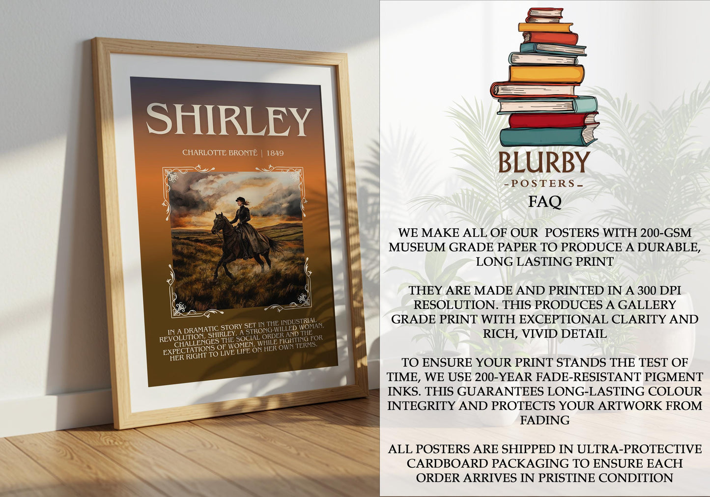 Shirley by Charlotte Bronte | Descriptive Book Poster | Blurby