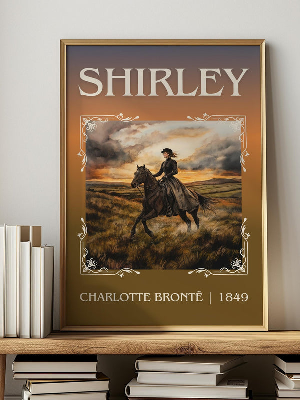 Shirley classic book art print in frame leaning in hallway – historical fiction wall art