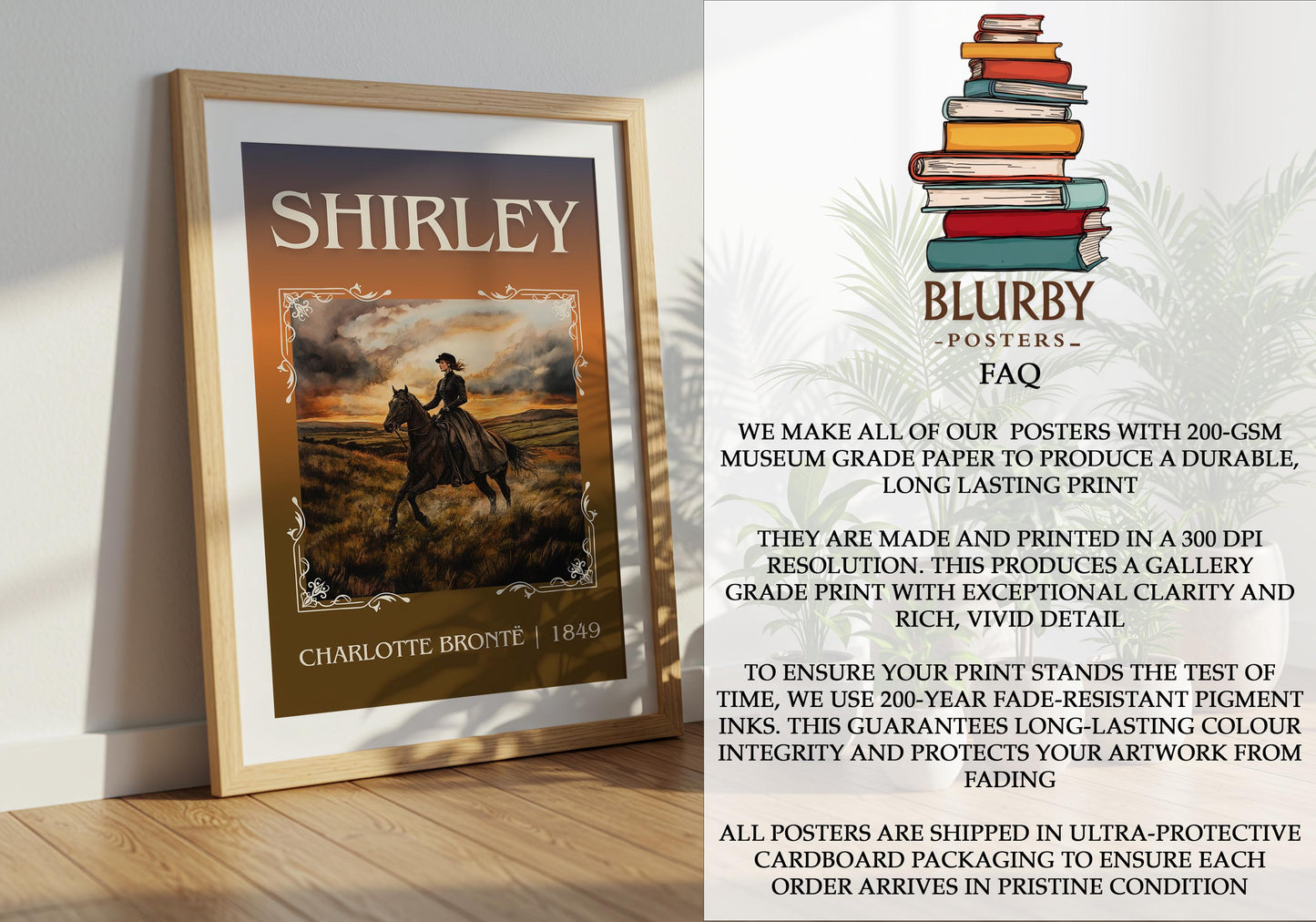 Shirley by Charlotte Bronte | Descriptive Book Poster | Minimalist