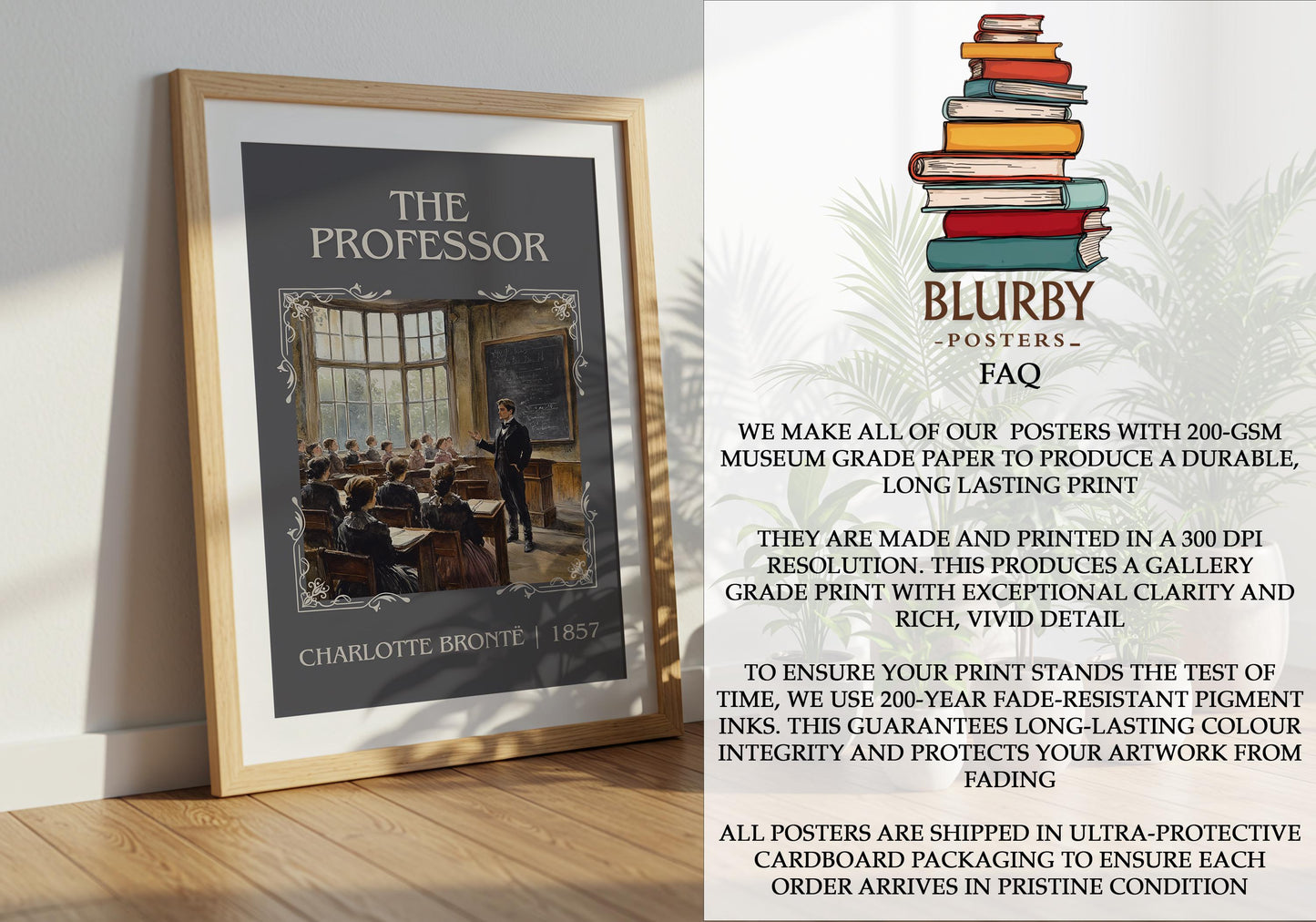 The Professor by Charlotte Bronte | Descriptive Book Poster | Minimalist