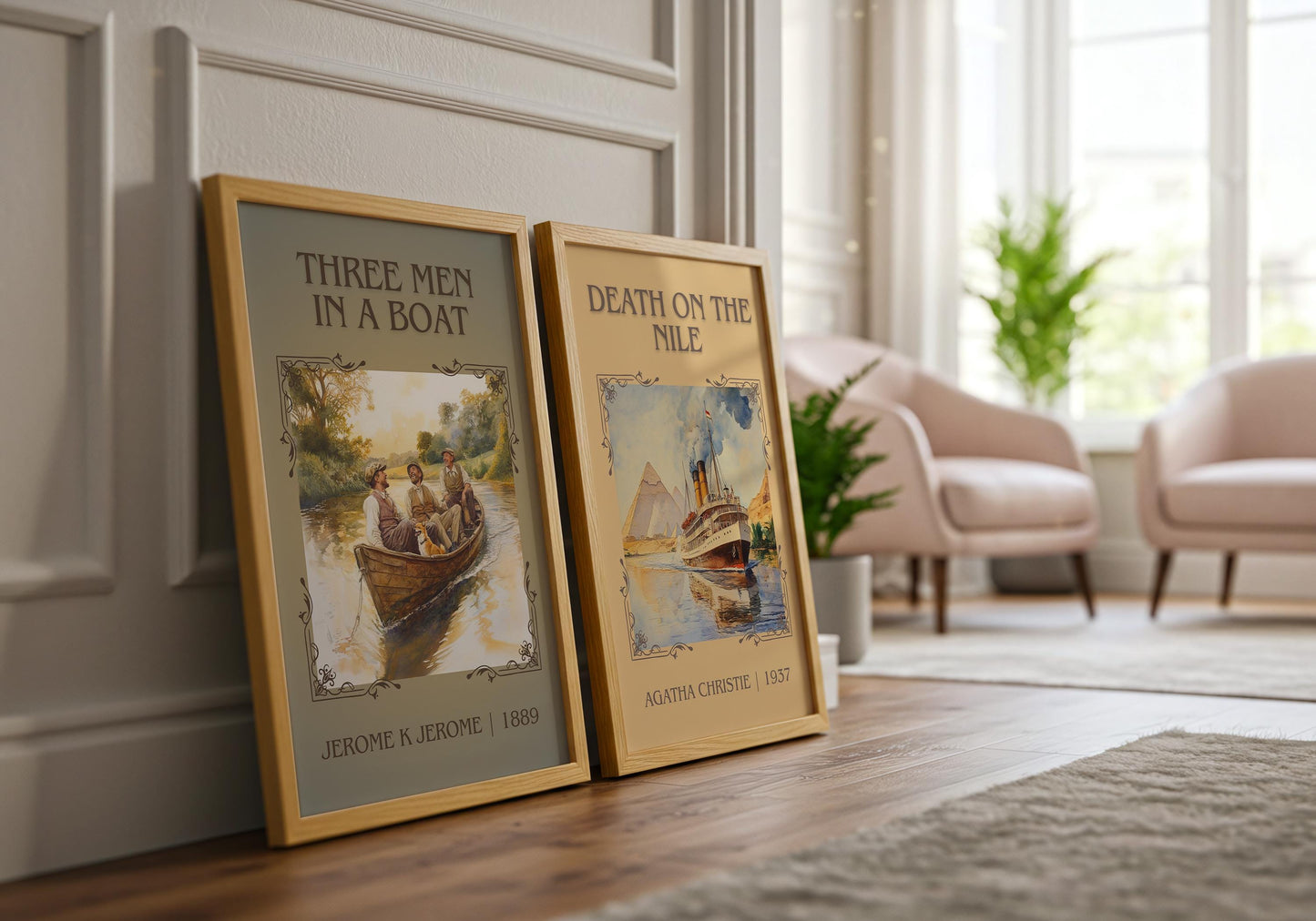 Three Men In A Boat by Jerome K Jerome | Descriptive Book Poster | Minimalist