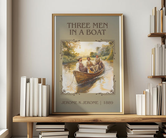 Three Men In A Boat by Jerome K Jerome | Descriptive Book Poster | Minimalist