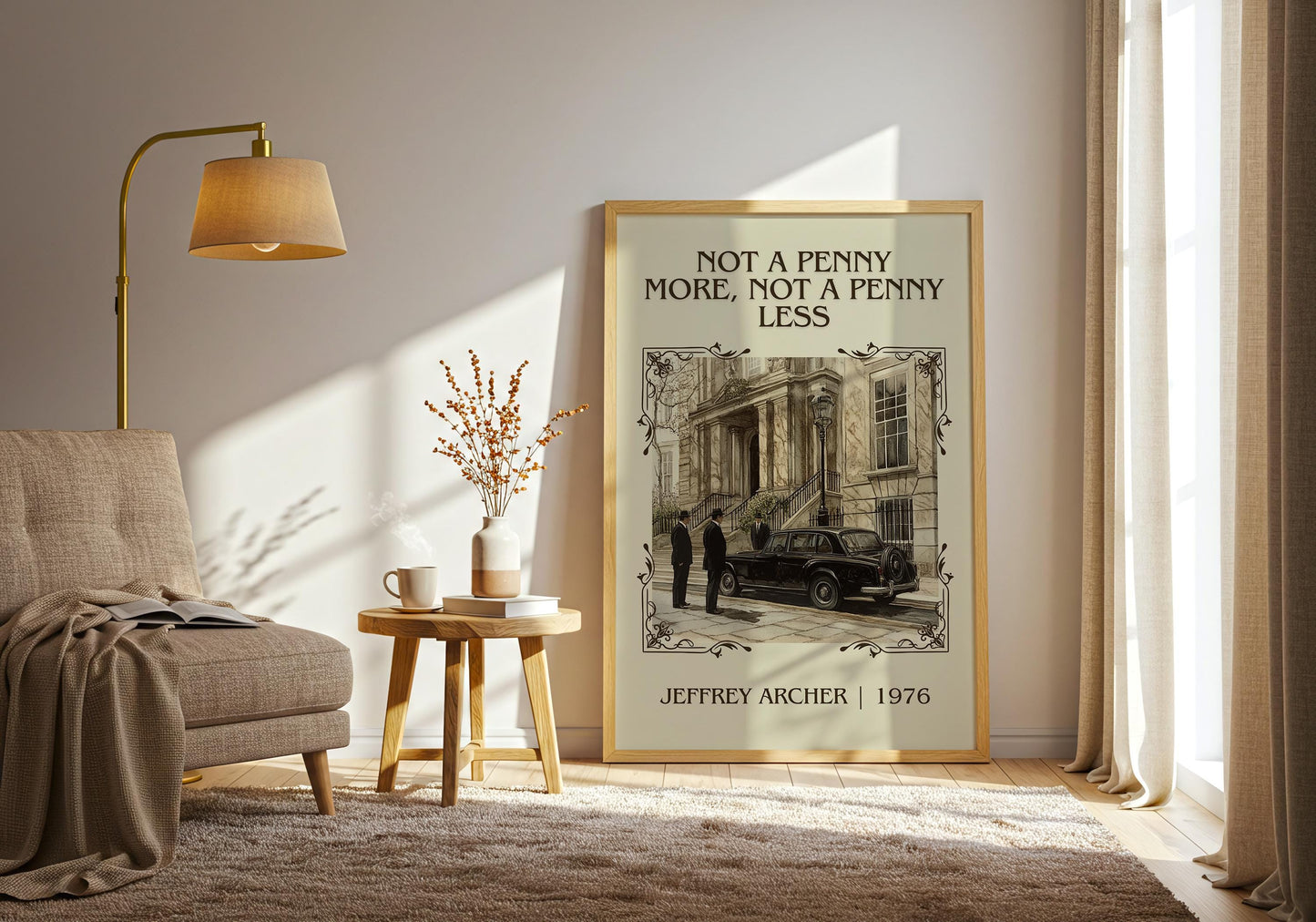 Not A Penny More, Not A Penny Less by Jeffrey Archer | Descriptive Book Poster | Minimalist