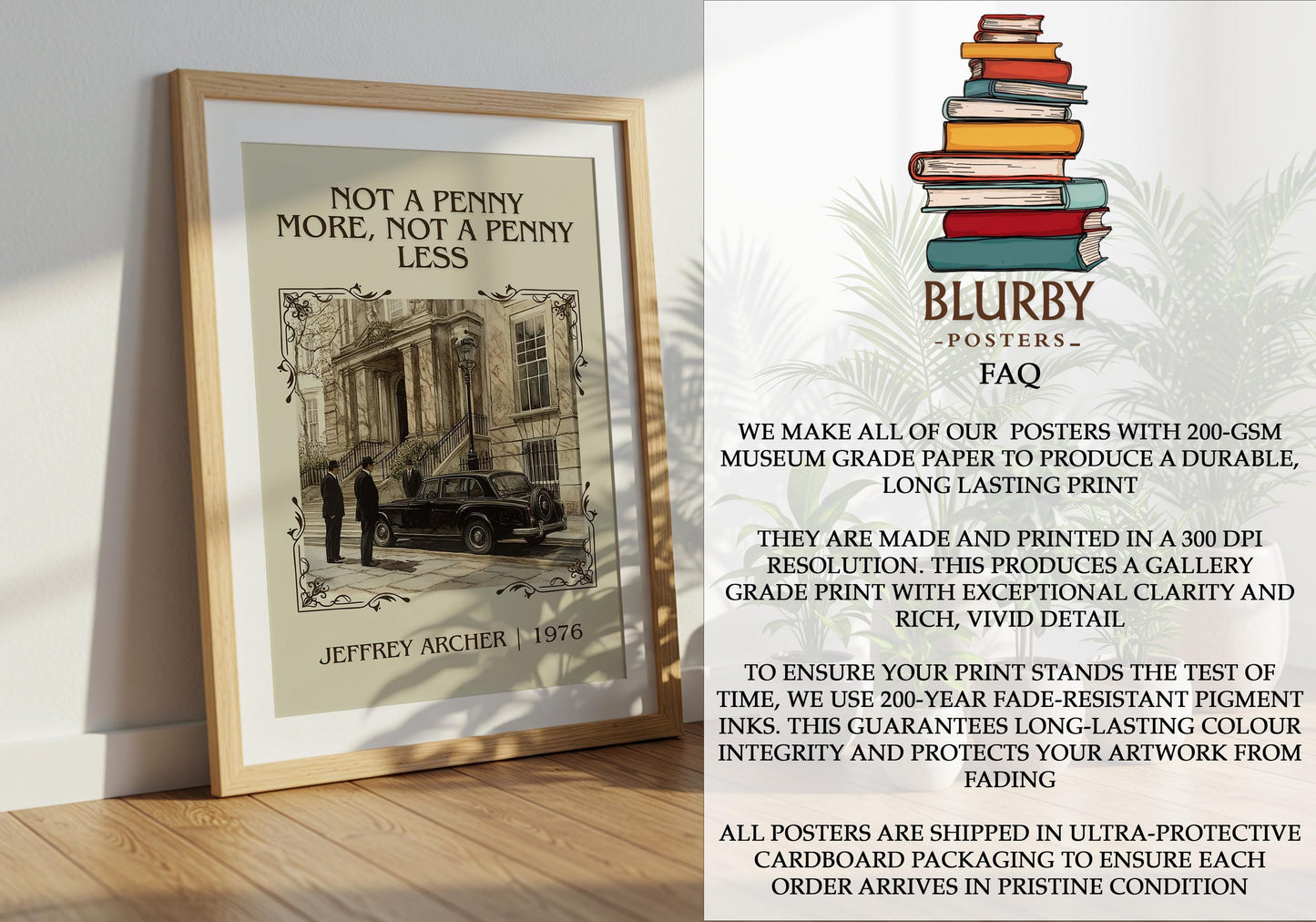 Not A Penny More, Not A Penny Less by Jeffrey Archer | Descriptive Book Poster | Minimalist