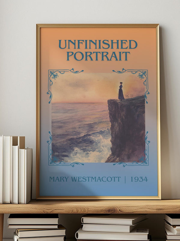 Unfinished Portrait classic book art print in frame leaning in hallway – romance wall art