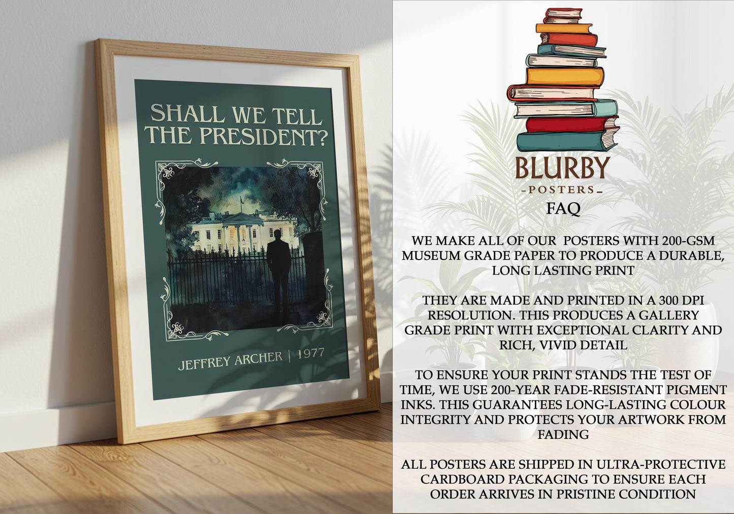 Shall We Tell The President by Jeffrey Archer | Descriptive Book Poster | Minimalist