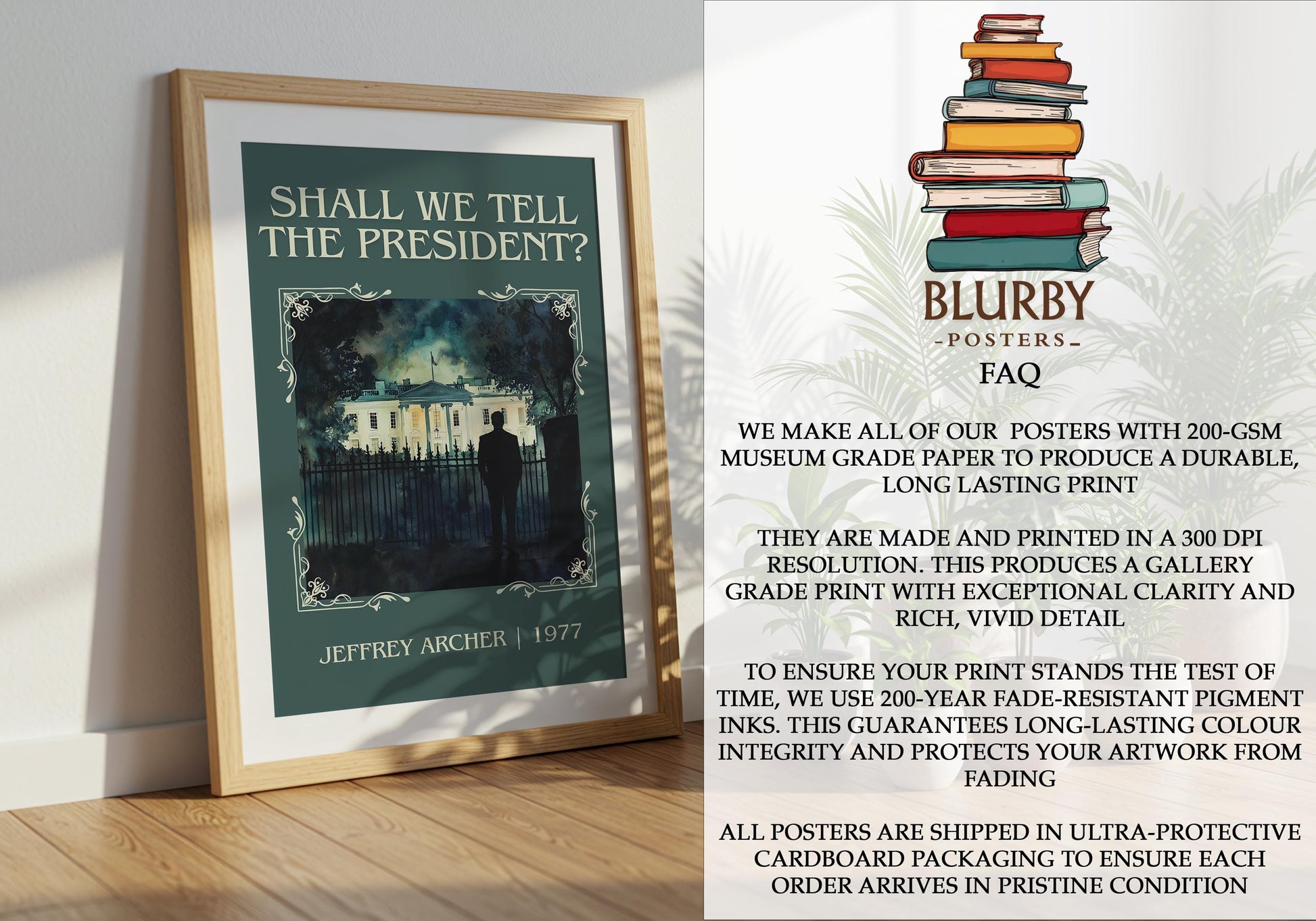 Shall We Tell The President by Jeffrey Archer | Descriptive Book Poster | Minimalist