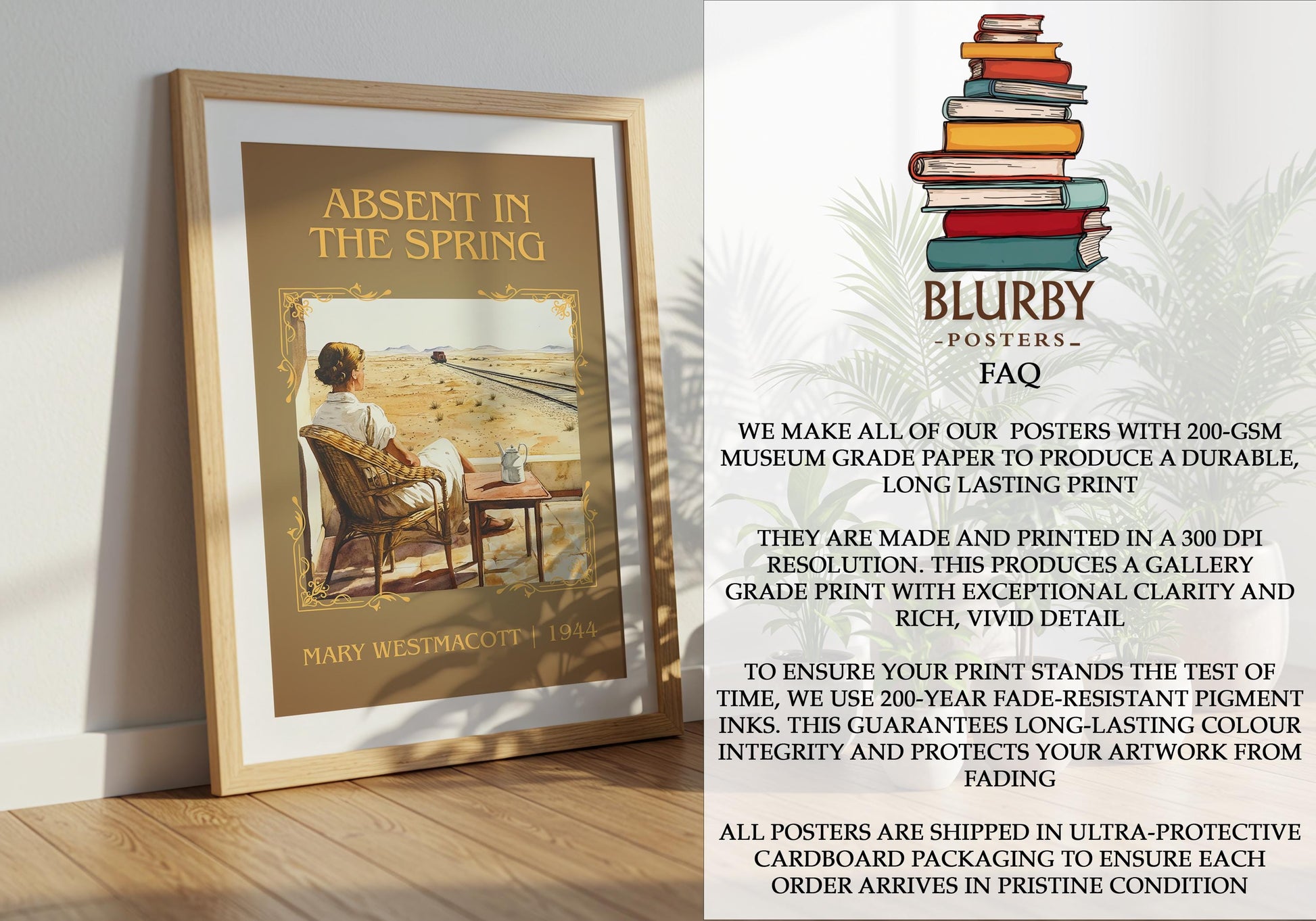 Absent In The Spring by Mary Westmacott | Descriptive Book Poster | Minimalist