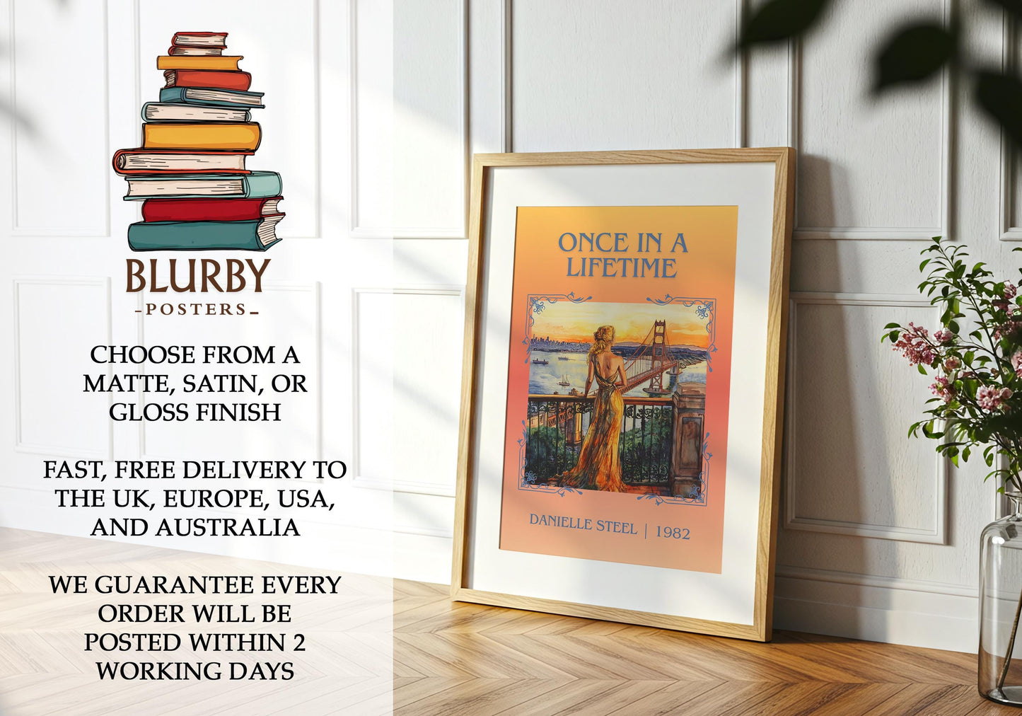 Once In A Lifetime by Danielle Steel | Descriptive Book Poster | Minimalist