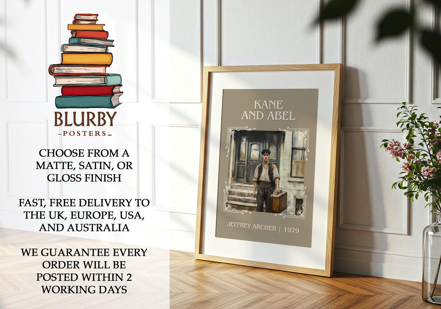 Kane and Abel book poster packaging – museum-quality print rolled in protective tube