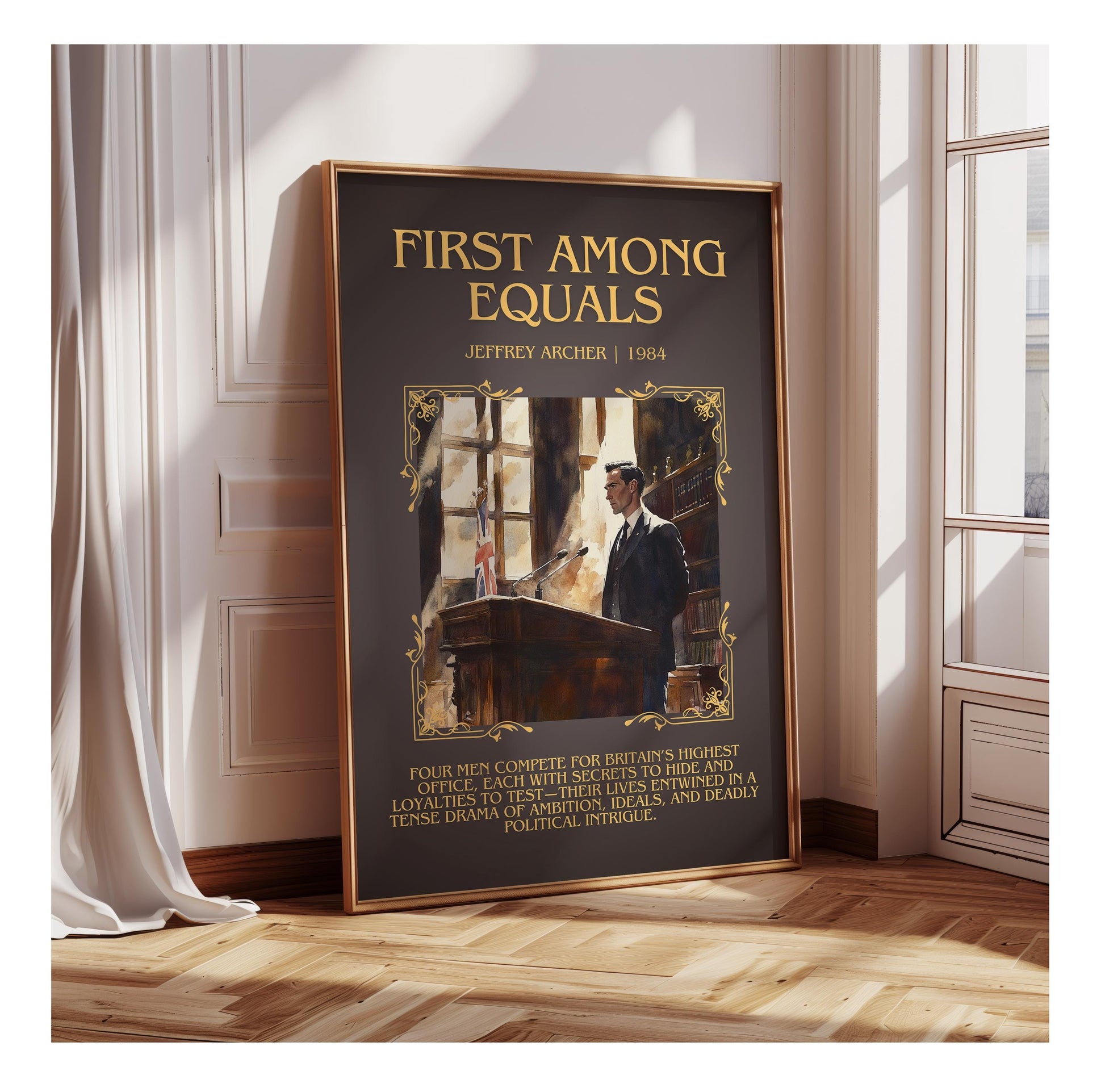 First Among Equals by Jeffrey Archer | Descriptive Book Poster | Blurby