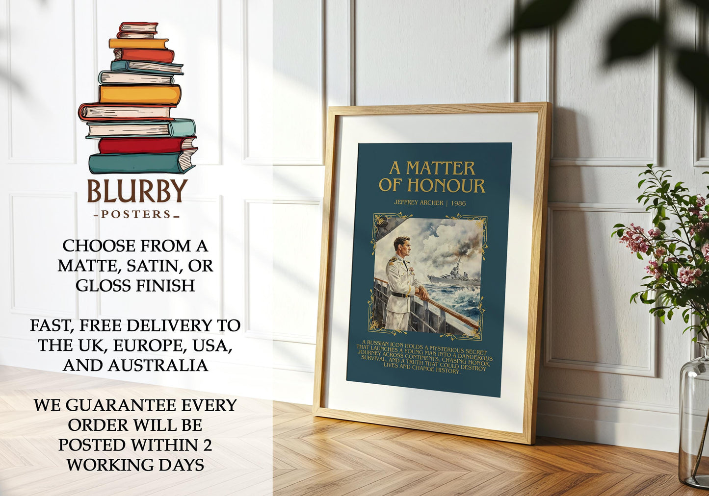 A Matter Of Honour by Jeffrey Archer | Descriptive Book Poster | Blurby