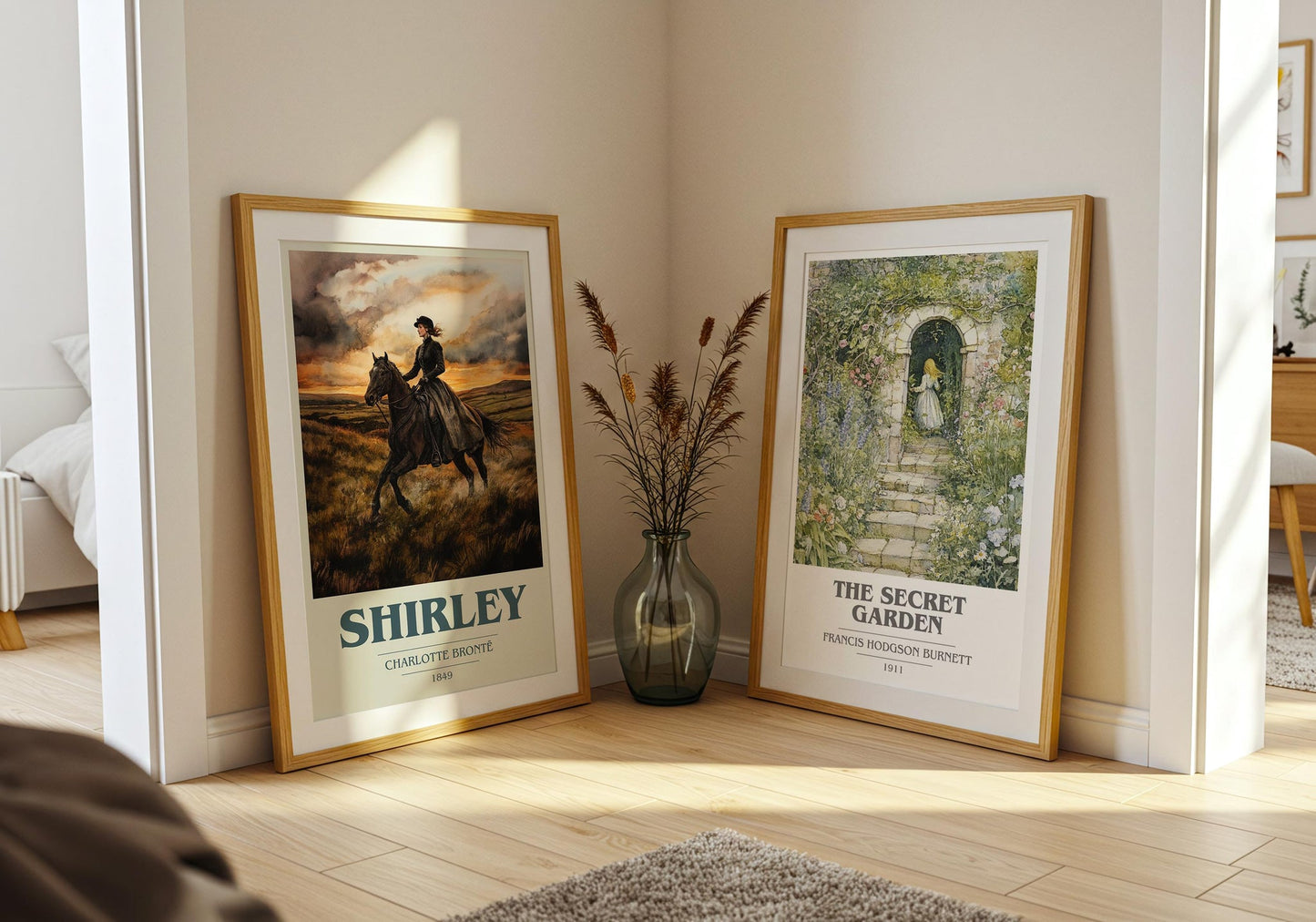 Shirley book cover print on bookshelf – Charlotte Brontë fan gift