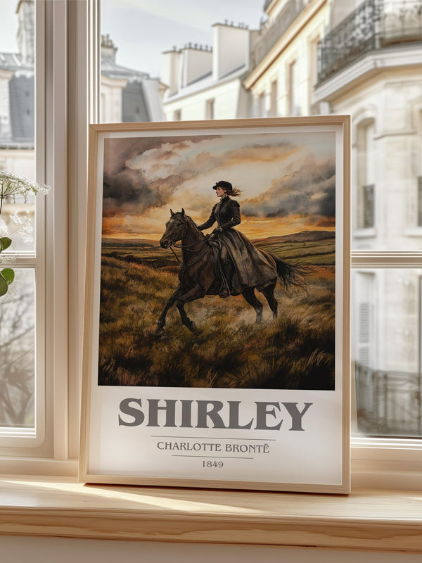Shirley book cover poster colour and style options – Charlotte Brontë book art