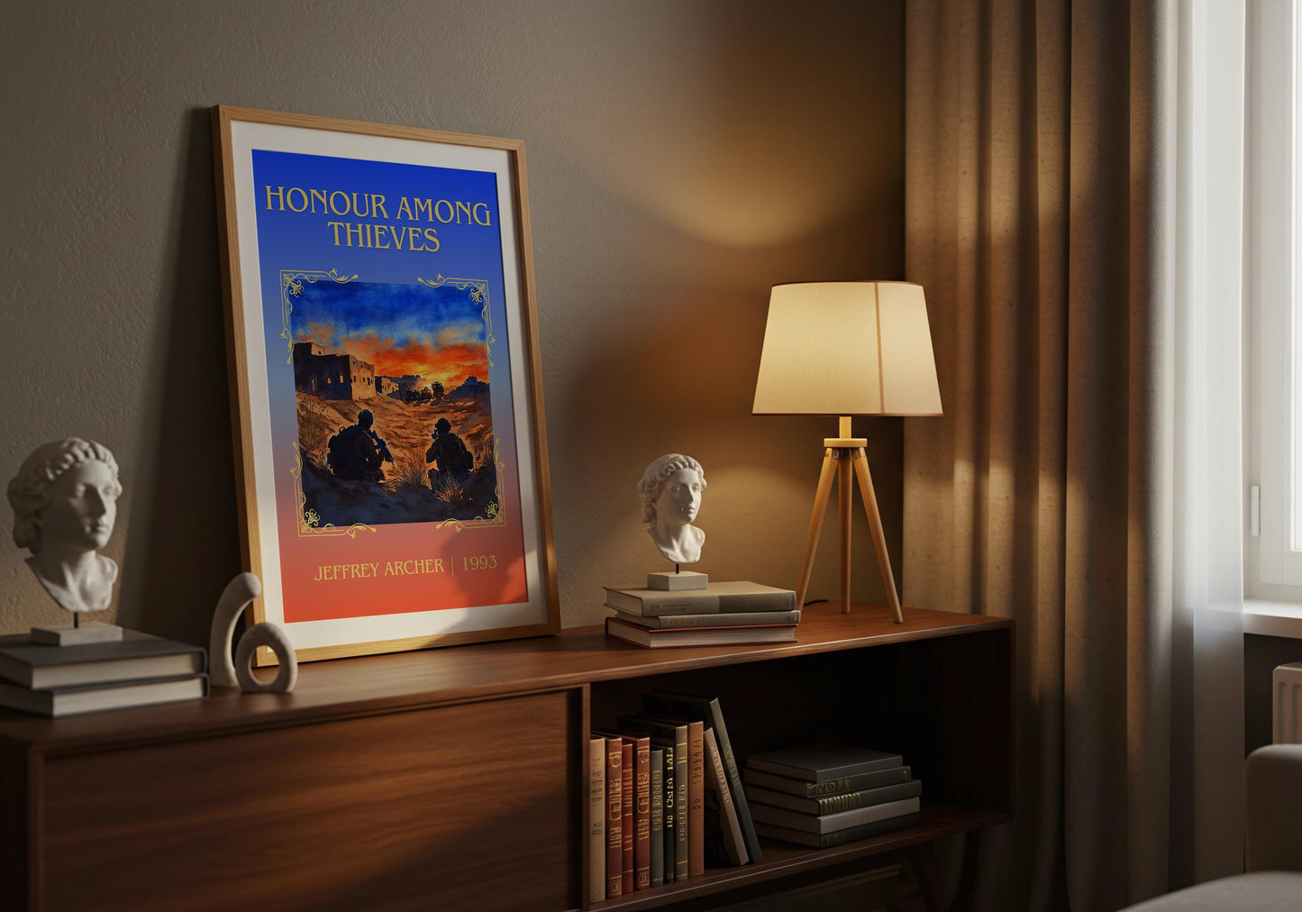 Honour Among Thieves by Jeffrey Archer | Descriptive Book Poster | Minimalist