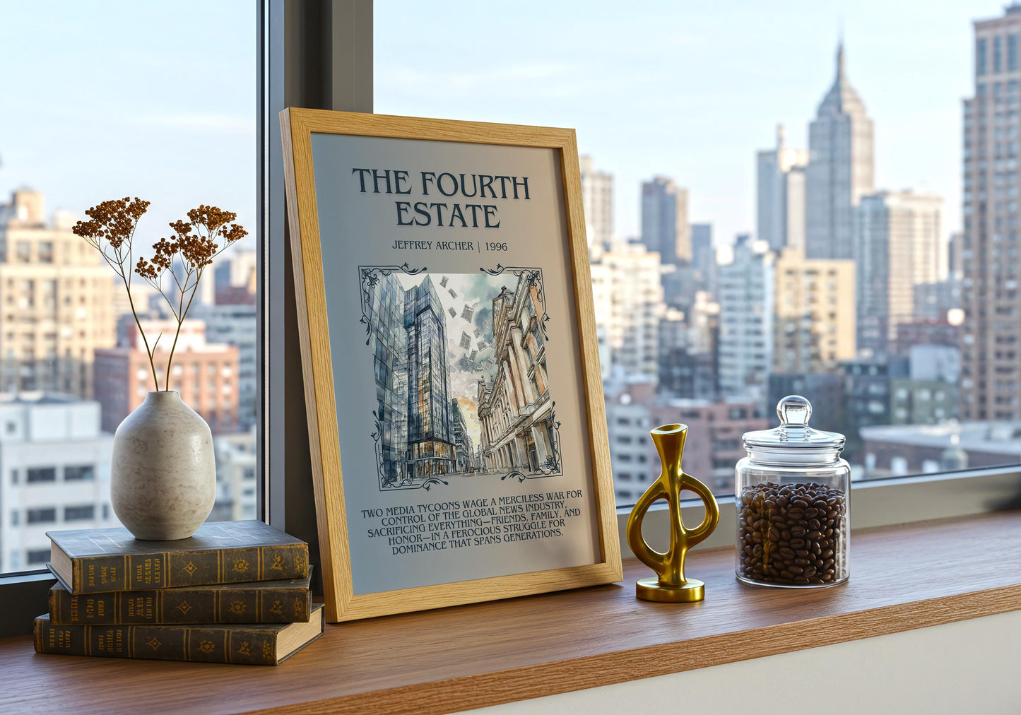 The Fourth Estate by Jeffrey Archer | Descriptive Book Poster | Blurby