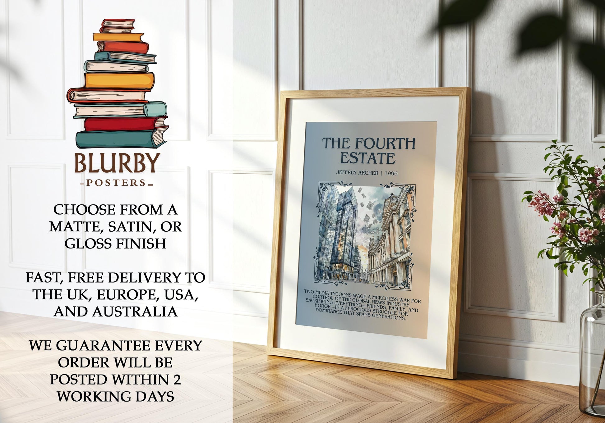 The Fourth Estate by Jeffrey Archer | Descriptive Book Poster | Blurby