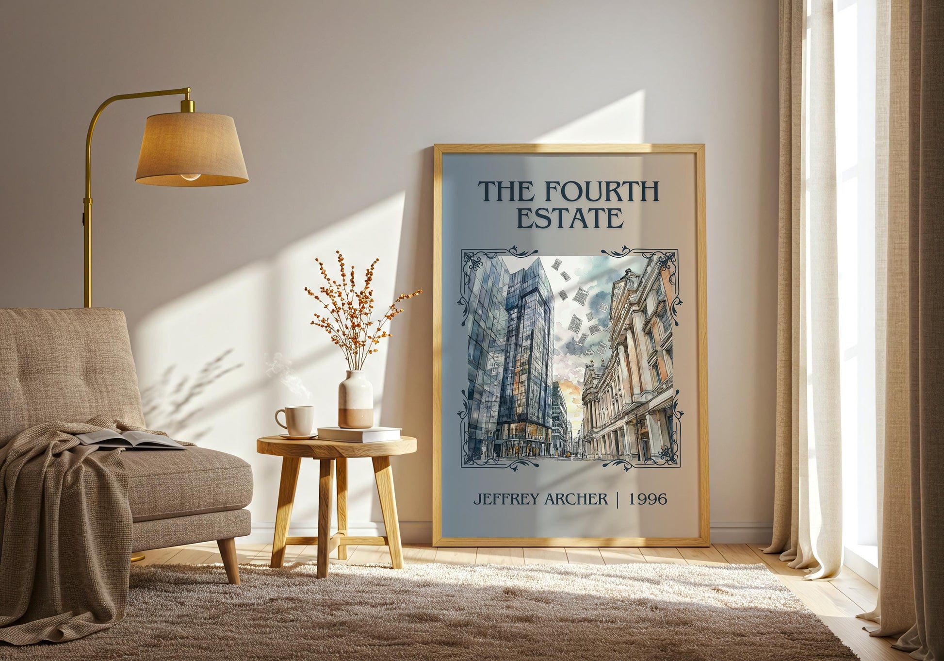 The Fourth Estate by Jeffrey Archer | Descriptive Book Poster | Minimalist