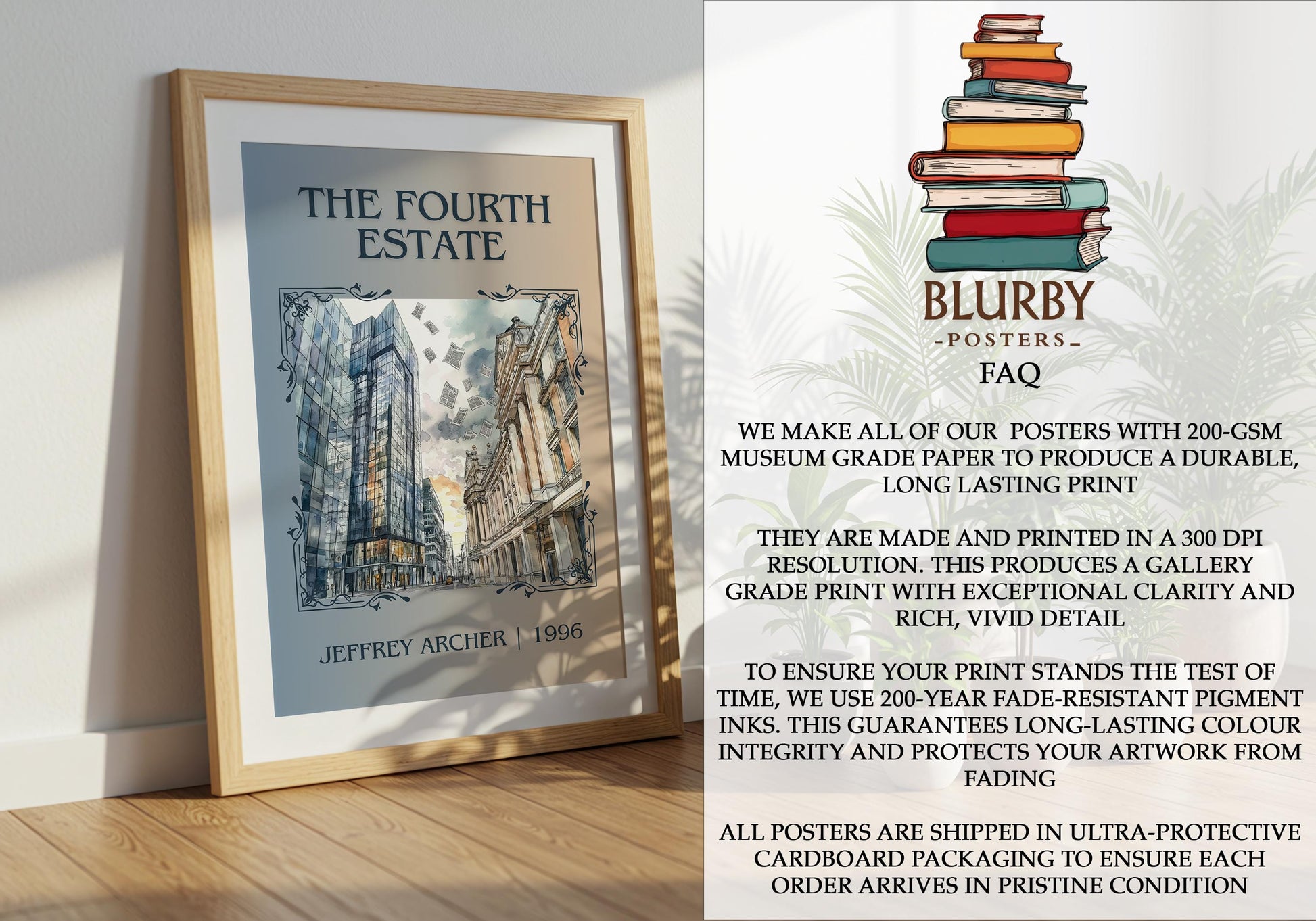 The Fourth Estate by Jeffrey Archer | Descriptive Book Poster | Minimalist