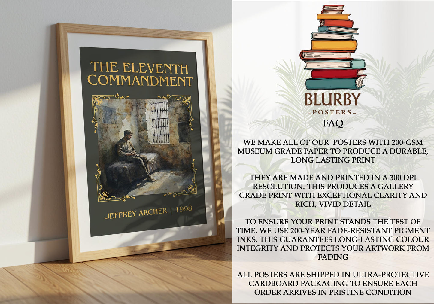 The Eleventh Commandment by Jeffrey Archer | Descriptive Book Poster | Minimalist