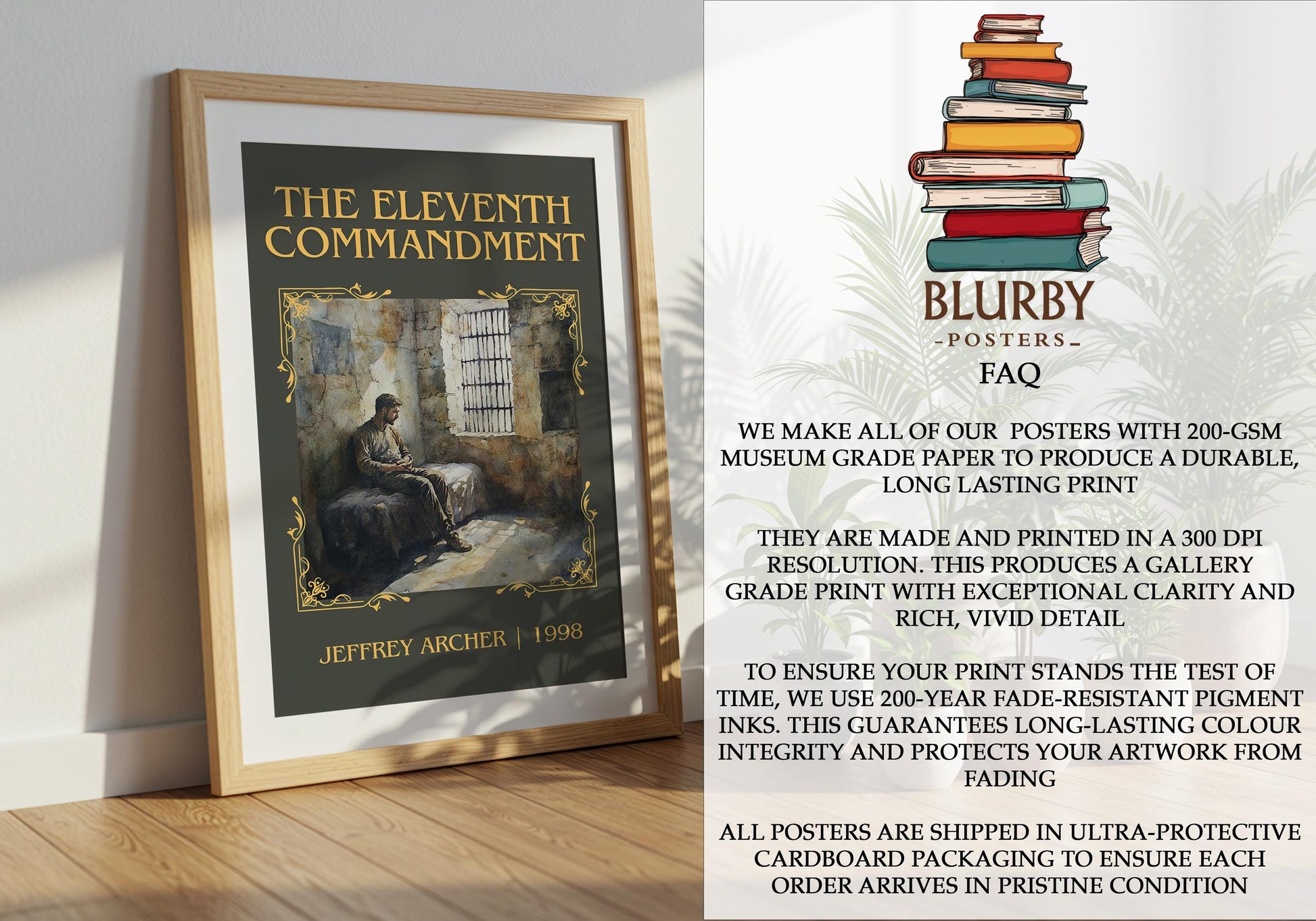 The Eleventh Commandment by Jeffrey Archer | Descriptive Book Poster | Minimalist