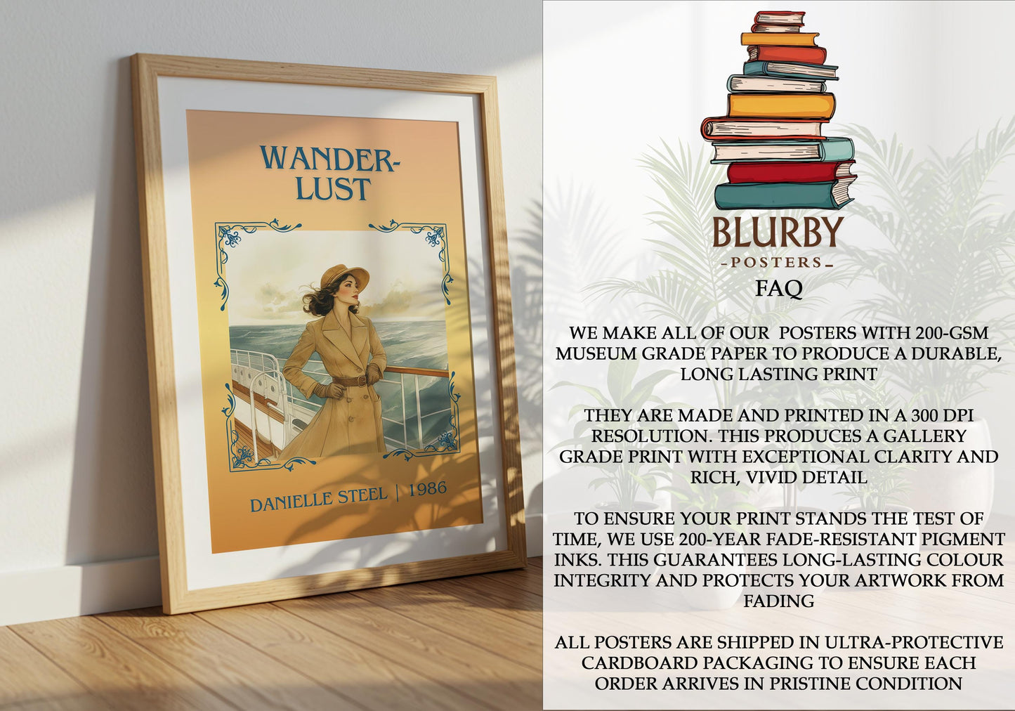 Wanderlust by Danielle Steel | Descriptive Book Poster | Minimalist