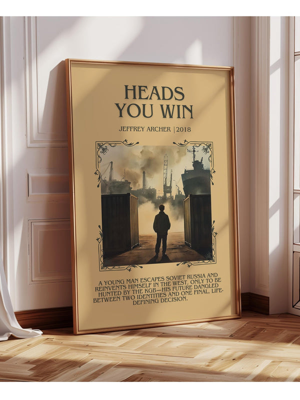 Heads You Win minimalist poster paper finish options – matte satin gloss