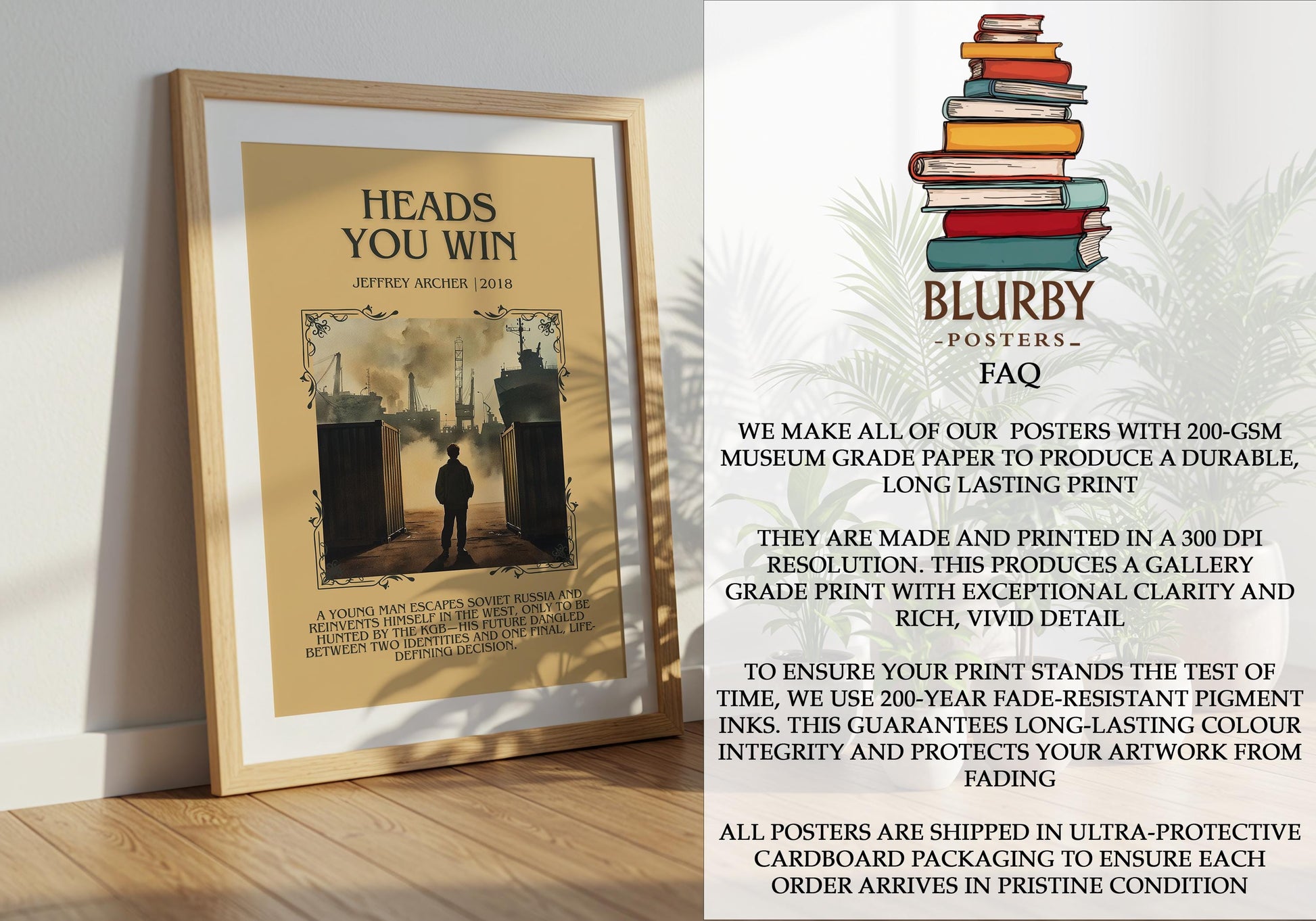Heads You Win by Jeffrey Archer | Descriptive Book Poster | Blurby