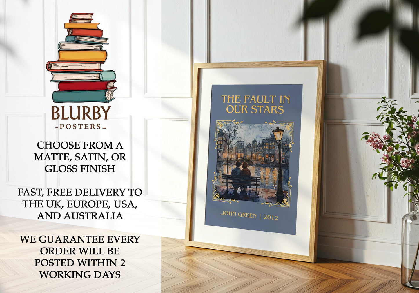 The Fault in Our Stars book poster packaging – museum-quality print rolled in protective tube